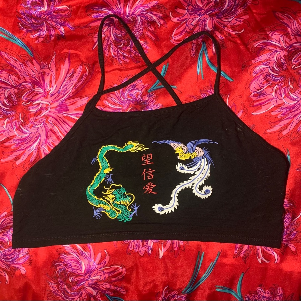 SHEIN XL Chinese inspired dragon spaghetti strap